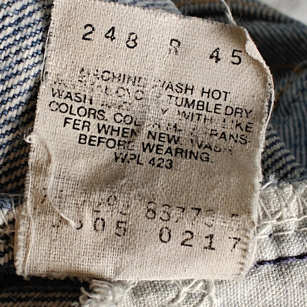 VTG Levis 505 Orange Tab 80s 90s 34x30 Straight Leg Jean Made in USA Distressed